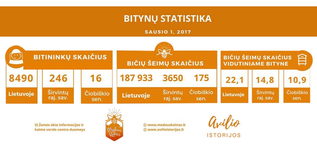 2017 bytynų statistika Medaus kalnas